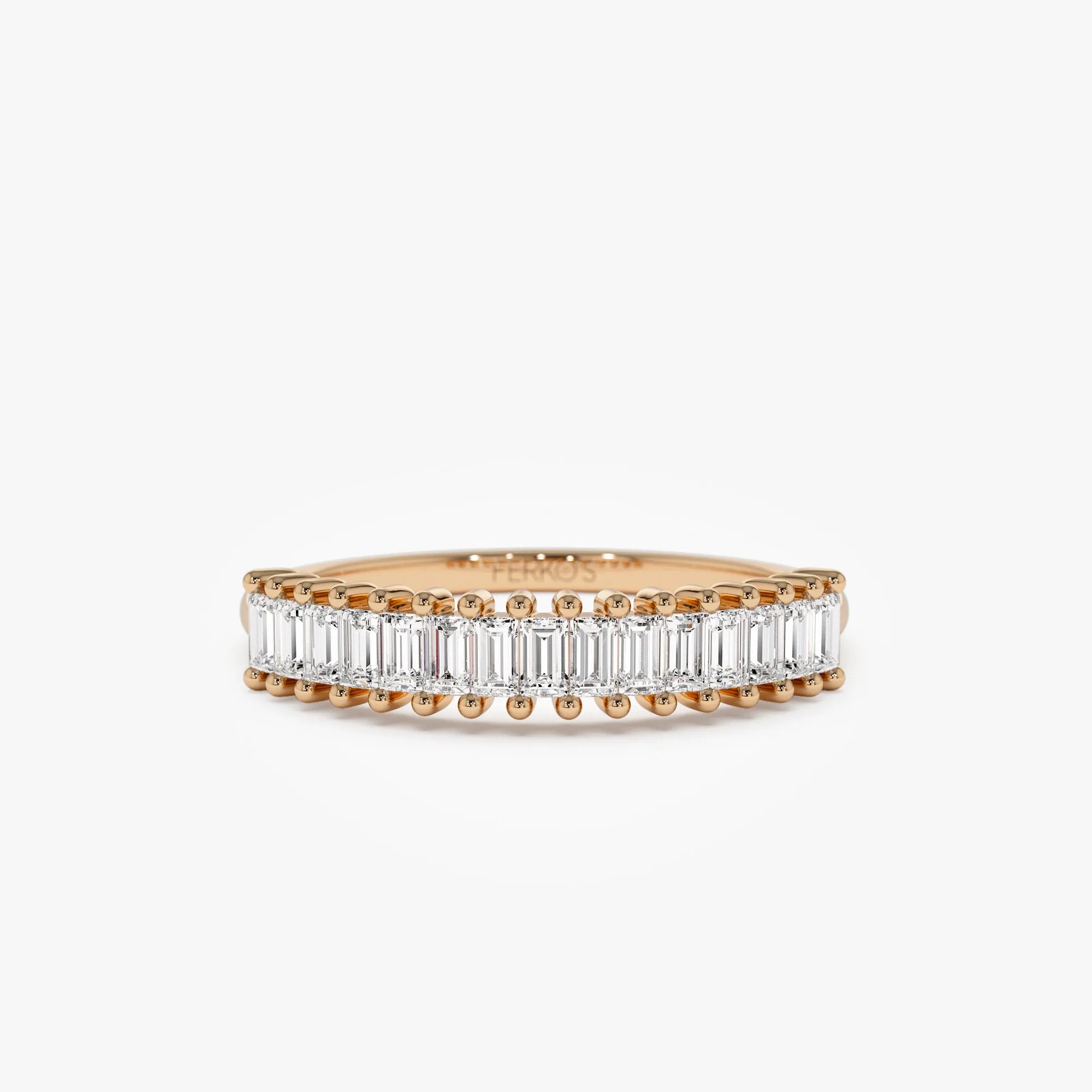 14k Baguette Diamond Wedding Band