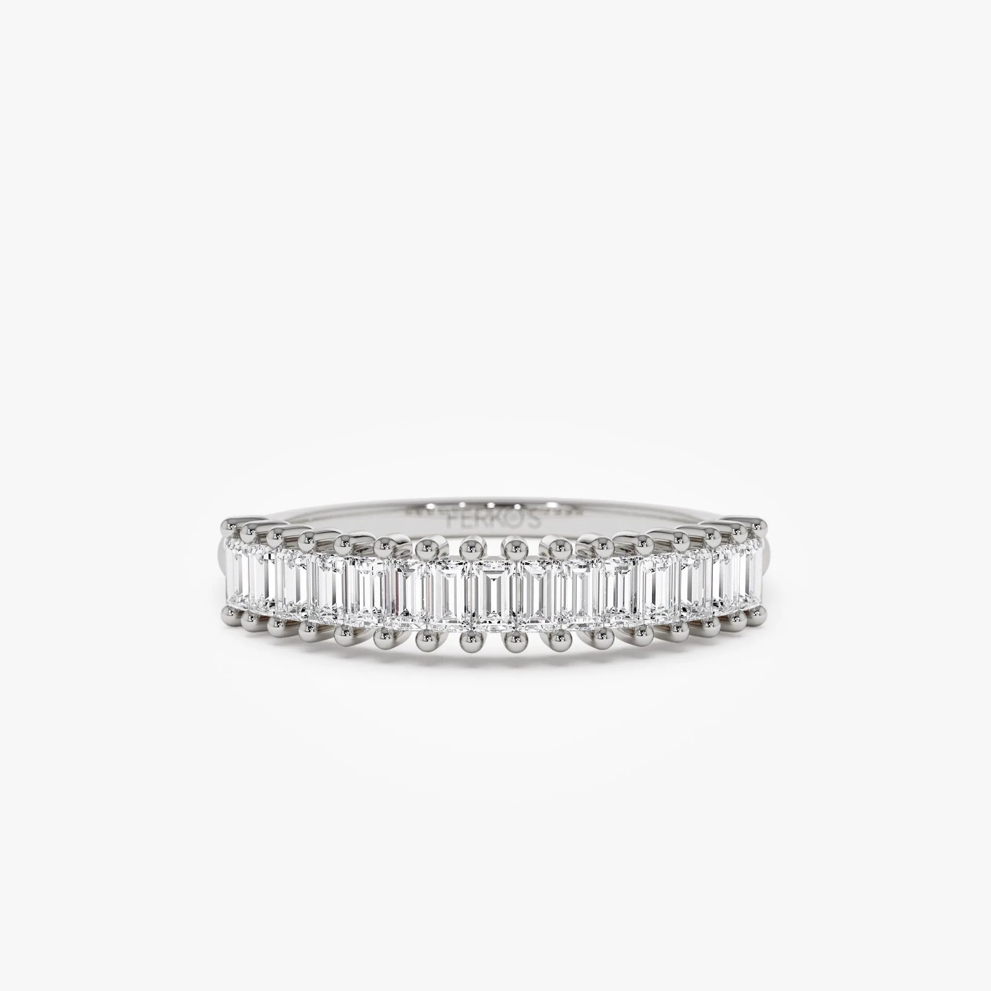 14k Baguette Diamond Wedding Band