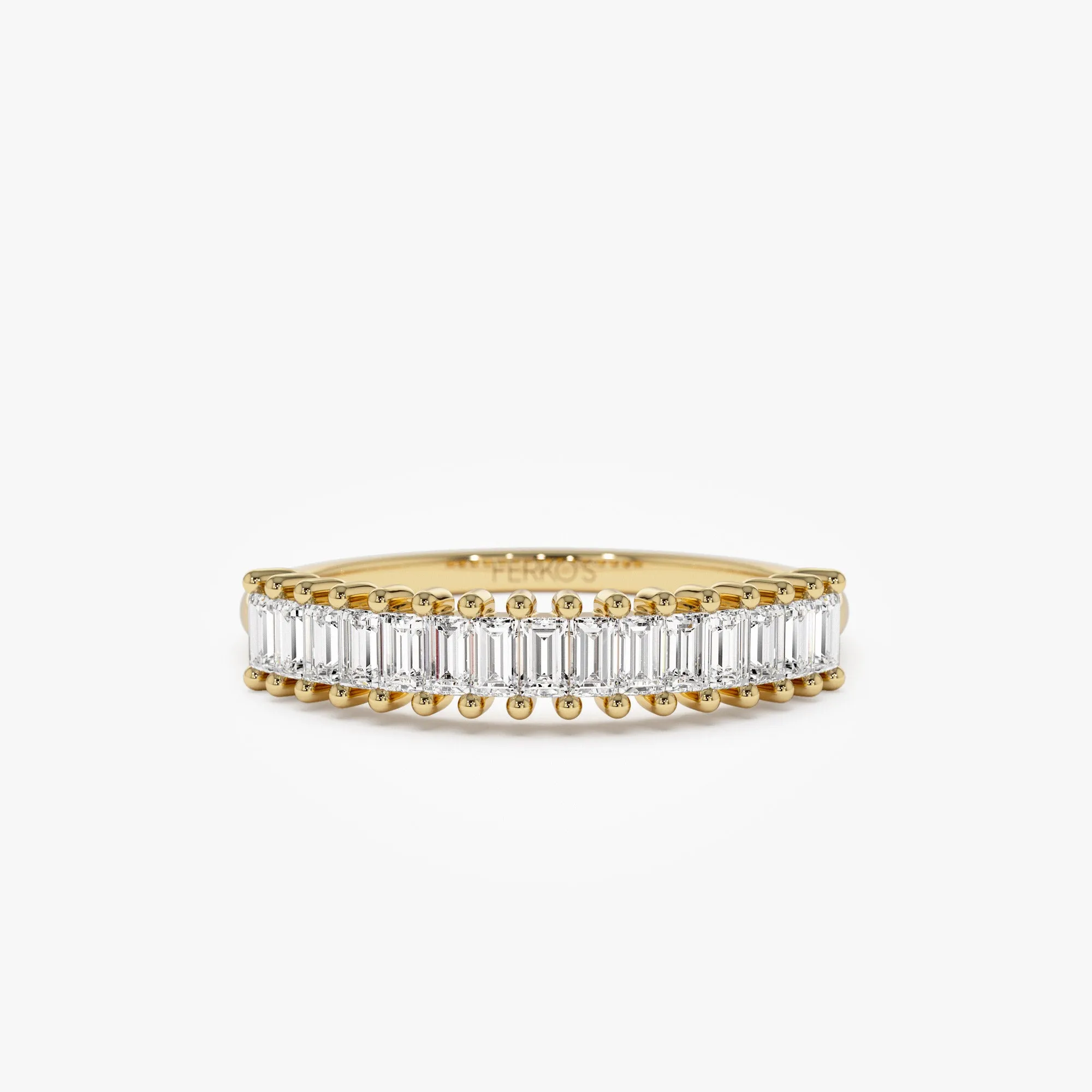 14k Baguette Diamond Wedding Band