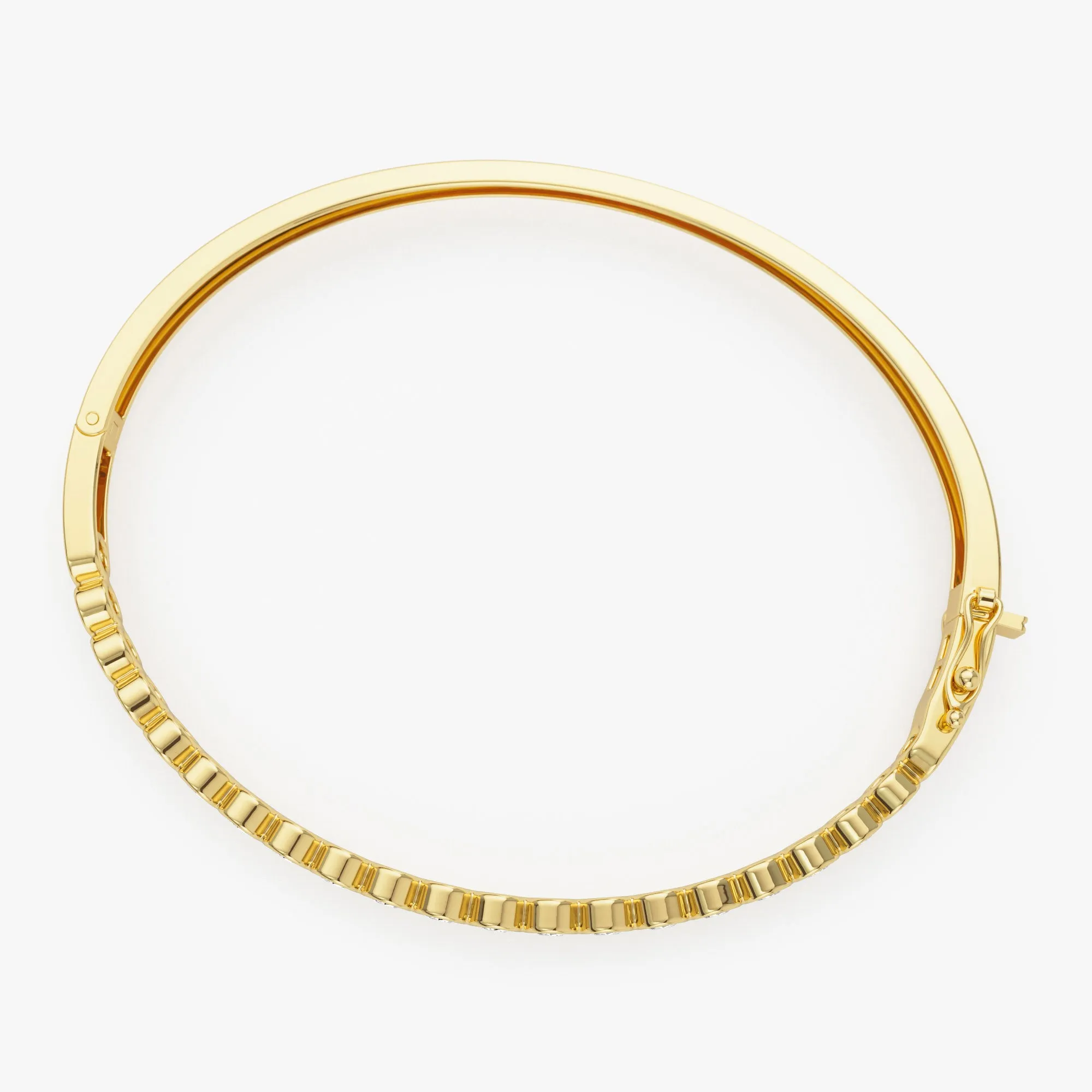 14K Bezel Setting Diamond Bangle