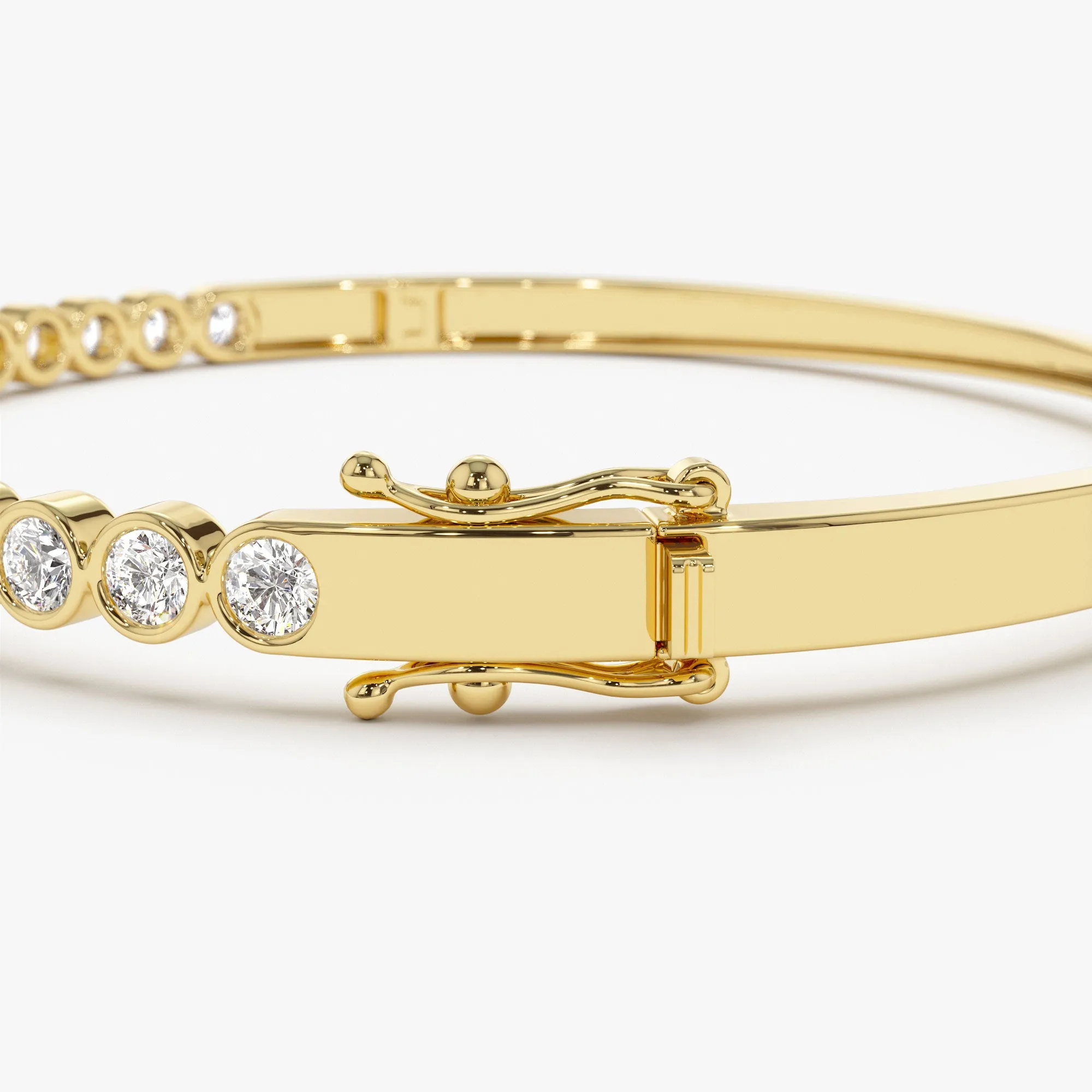 14K Bezel Setting Diamond Bangle