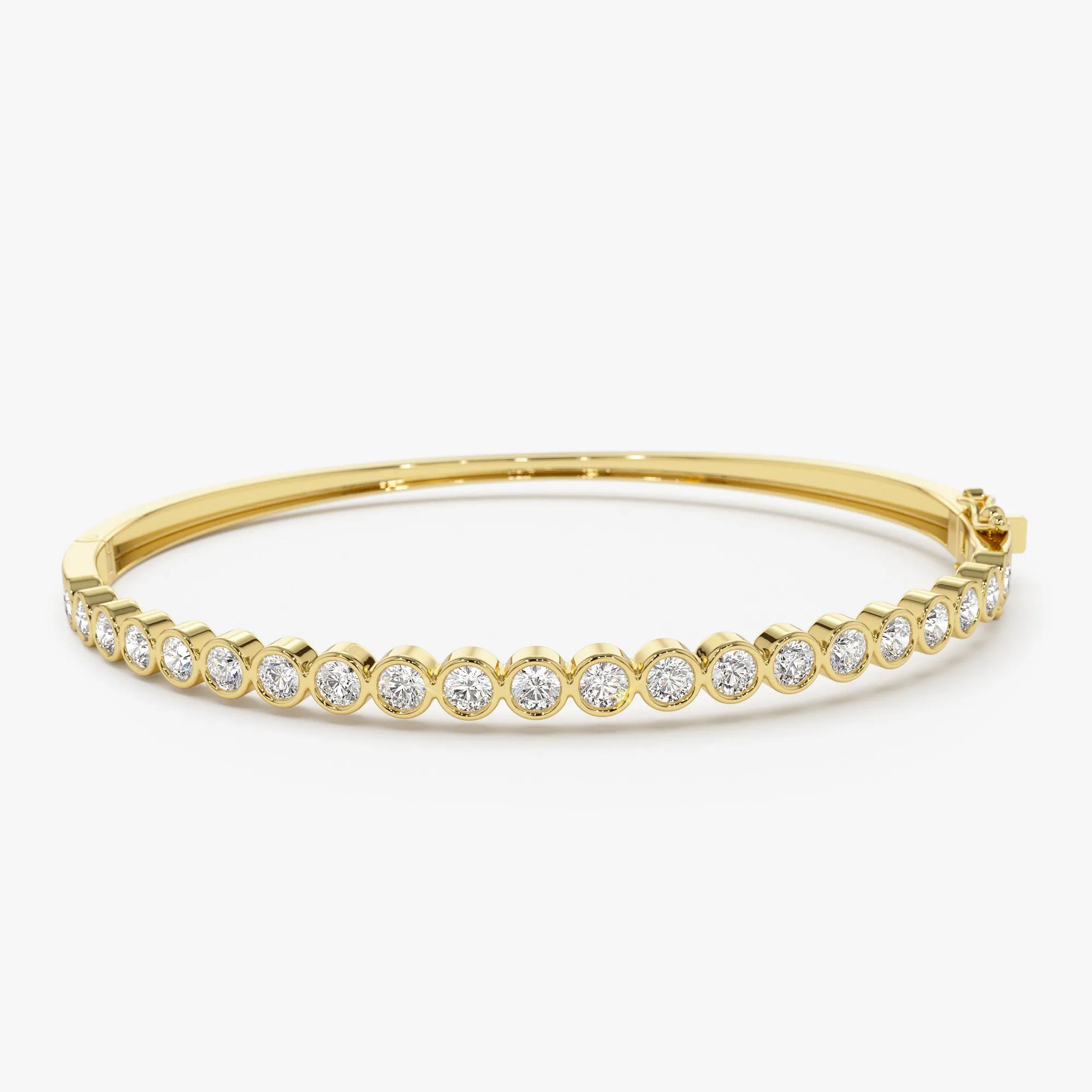 14K Bezel Setting Diamond Bangle