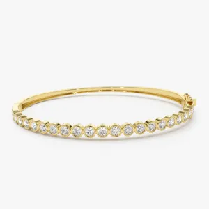 14K Bezel Setting Diamond Bangle