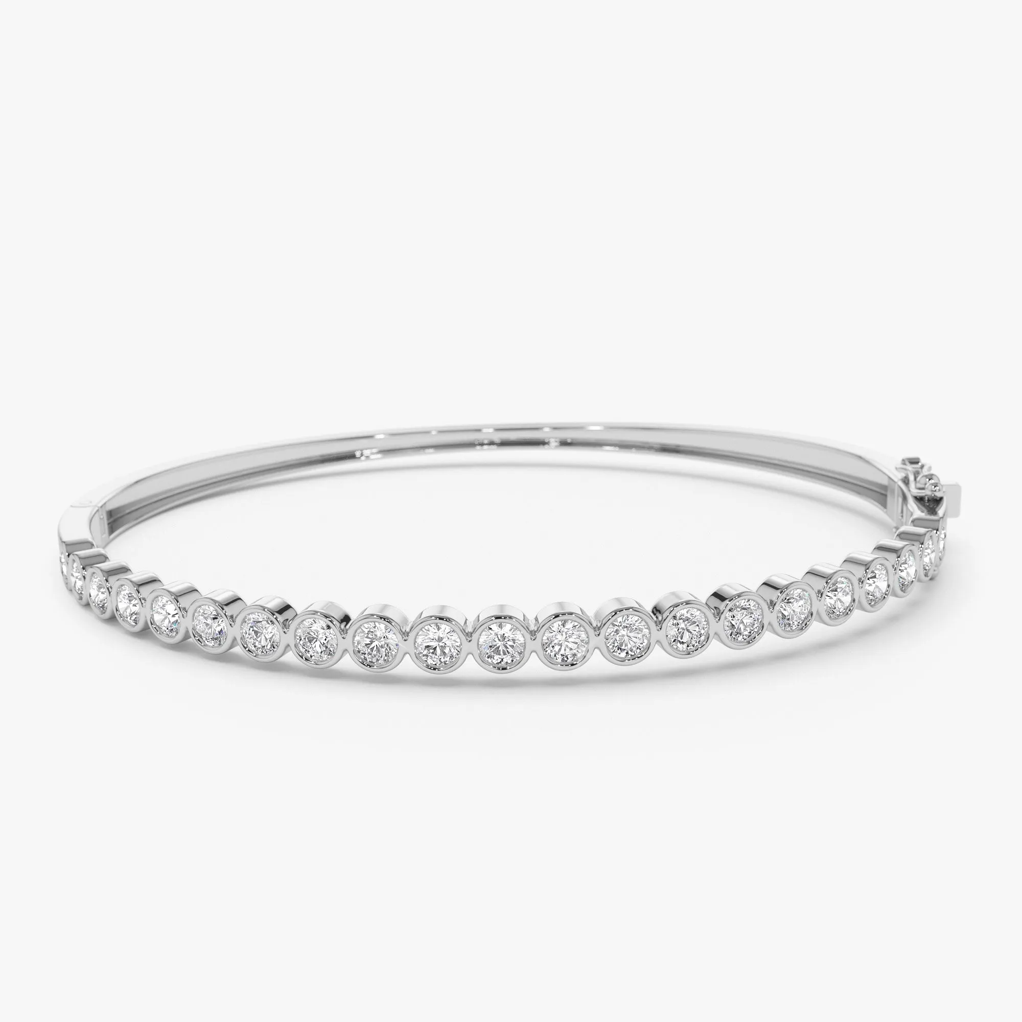 14K Bezel Setting Diamond Bangle