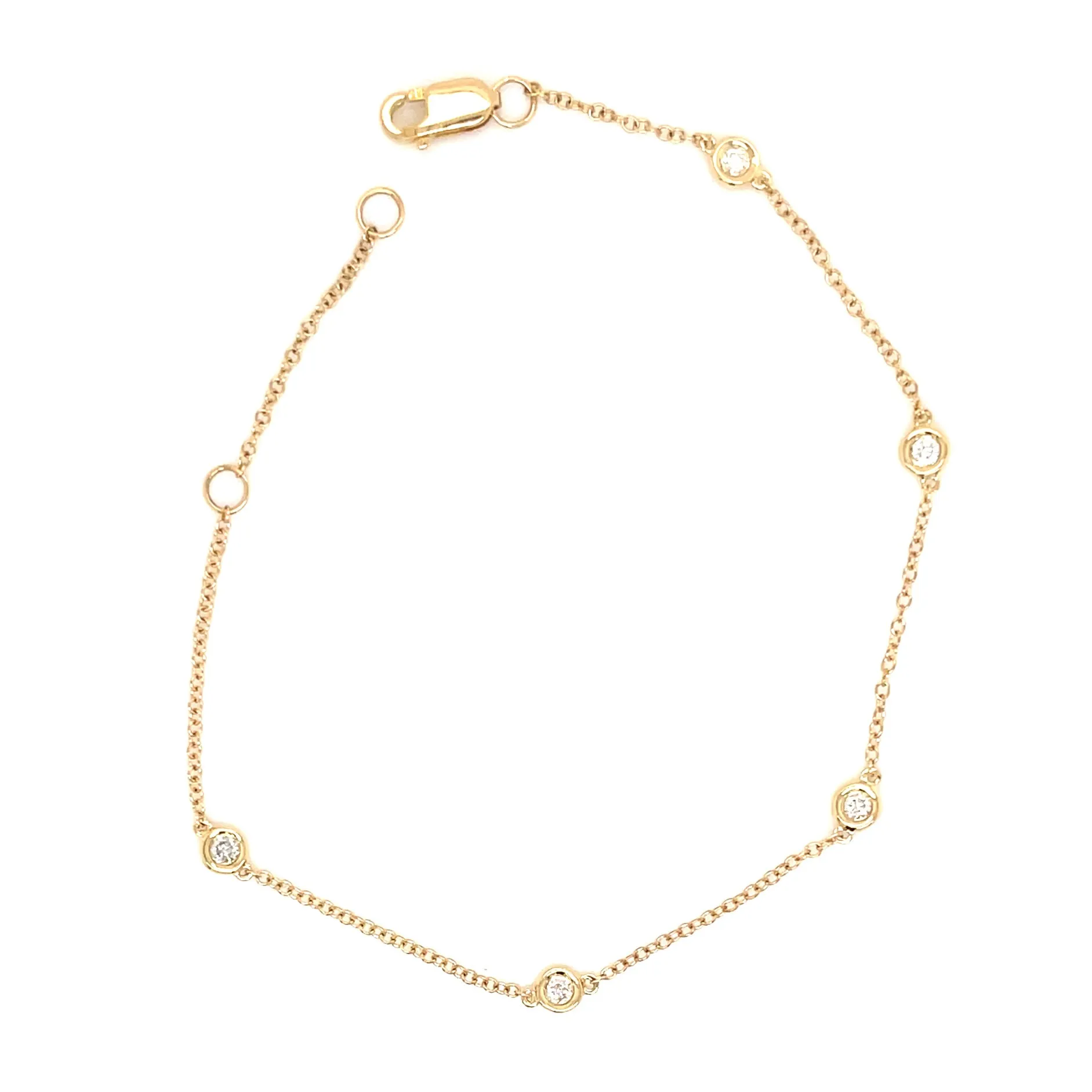 14k Diamond By The Yard Bracelet