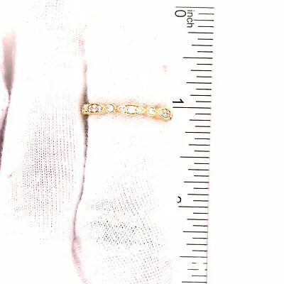 14K Diamond Marquise and Round Shape Band Yellow Gold