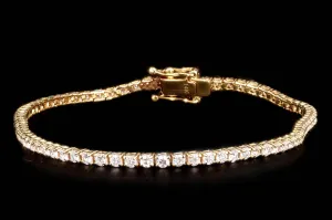 14K Gold 2.8 Carat Round Brilliant Cut Diamond Tennis Bracelet
