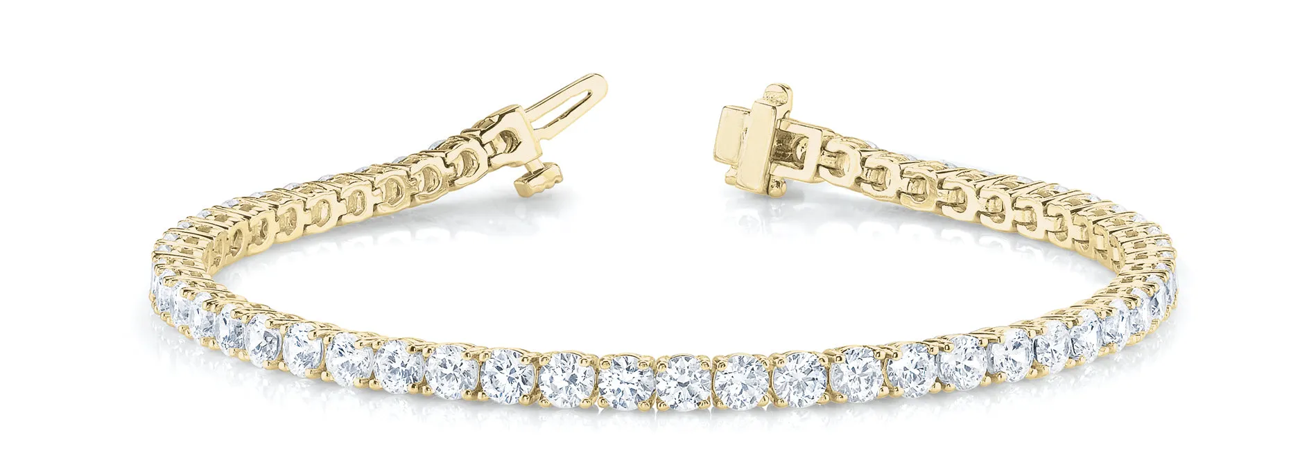 14K Gold Bracelet/In Line/Prong Set
