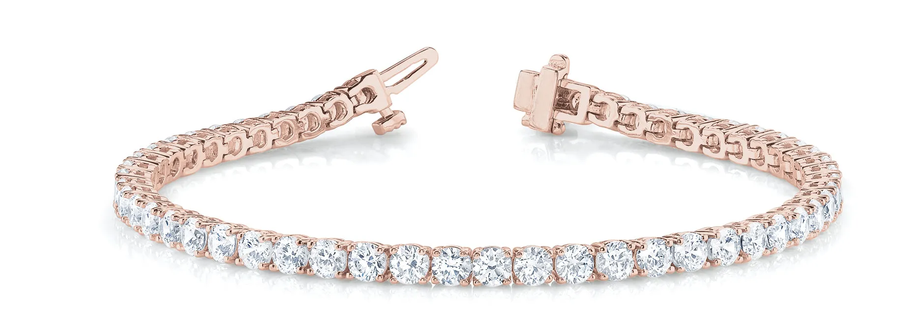 14K Gold Bracelet/In Line/Prong Set