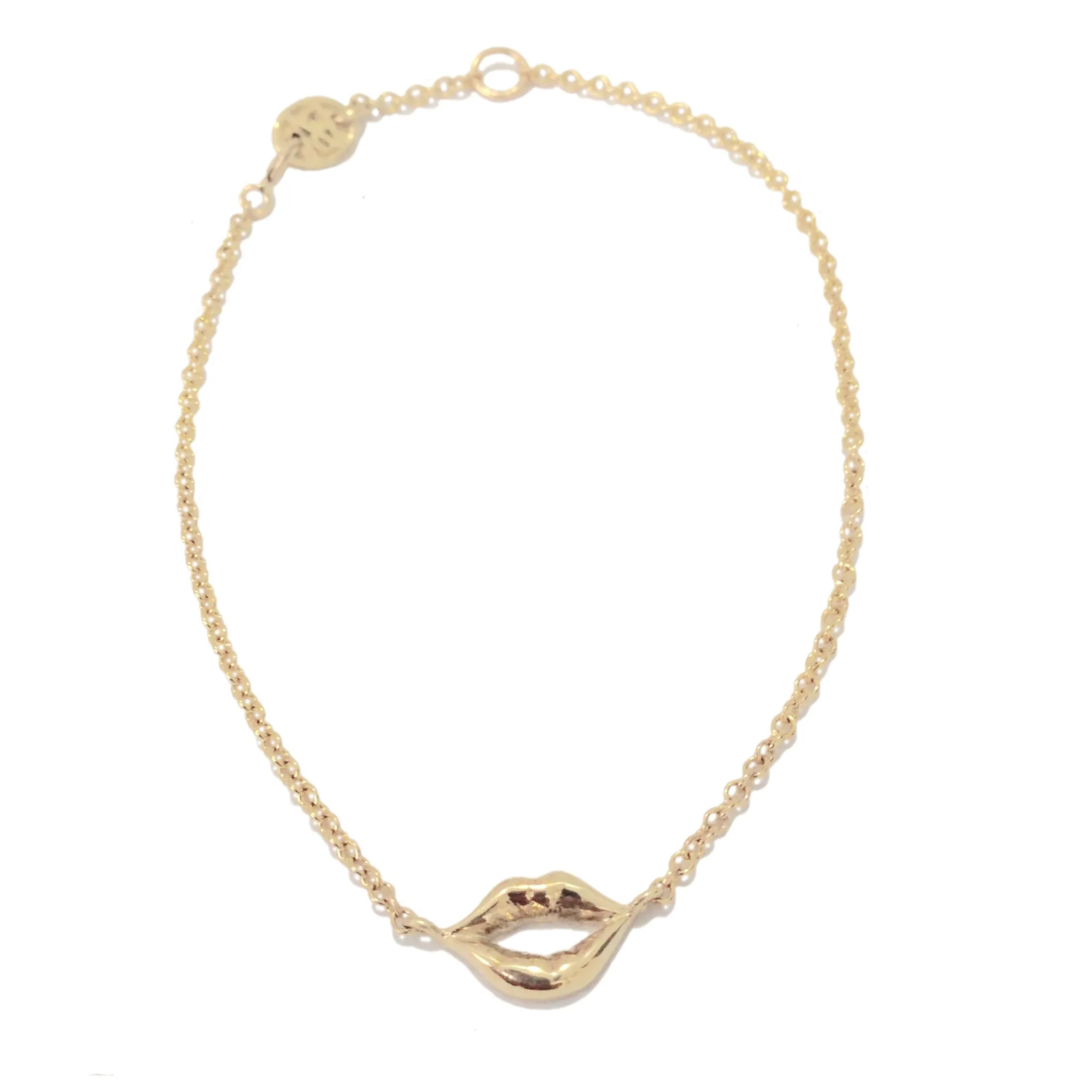 14K Gold Lip Pout Bracelet