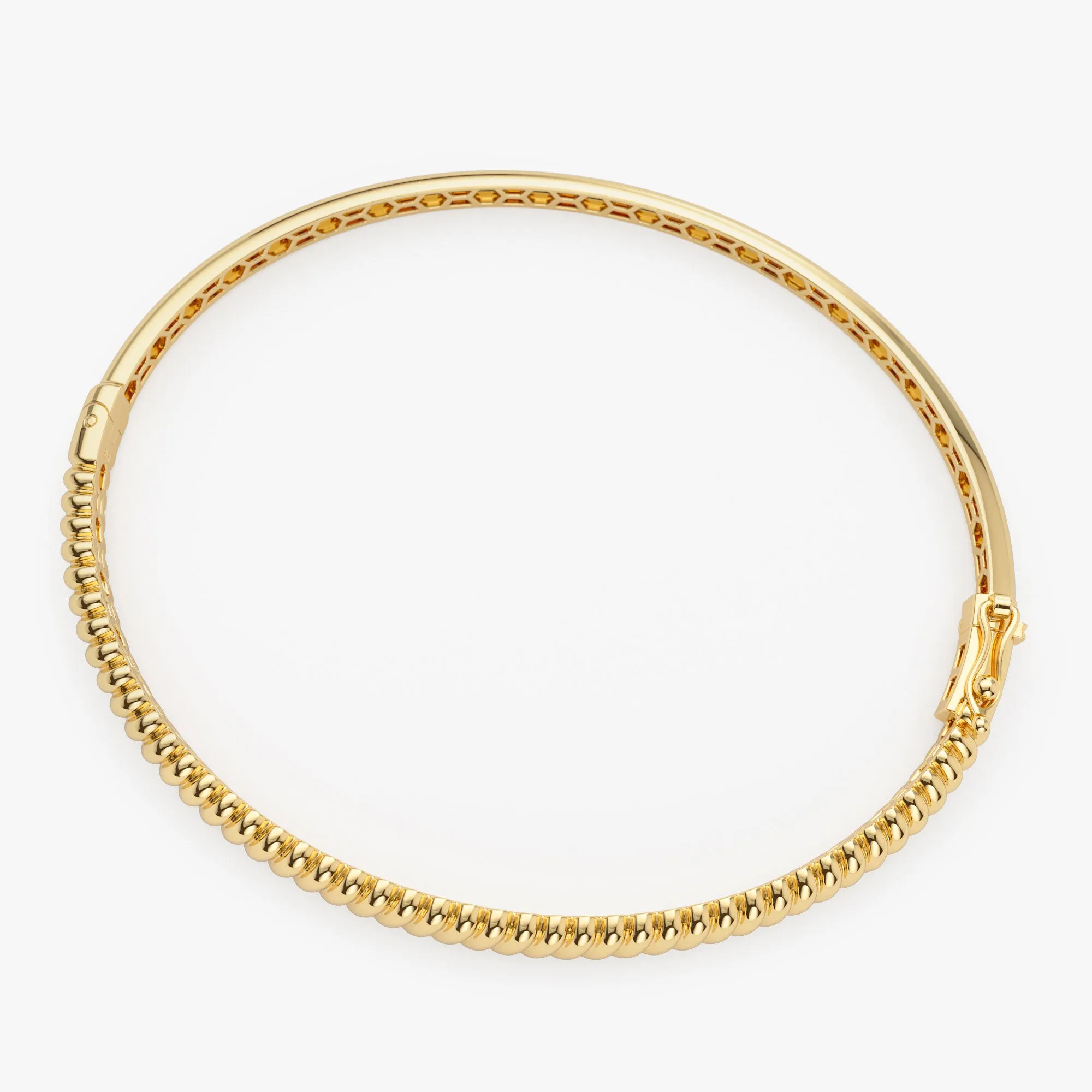 14K Gold Twist Bangle Bracelet