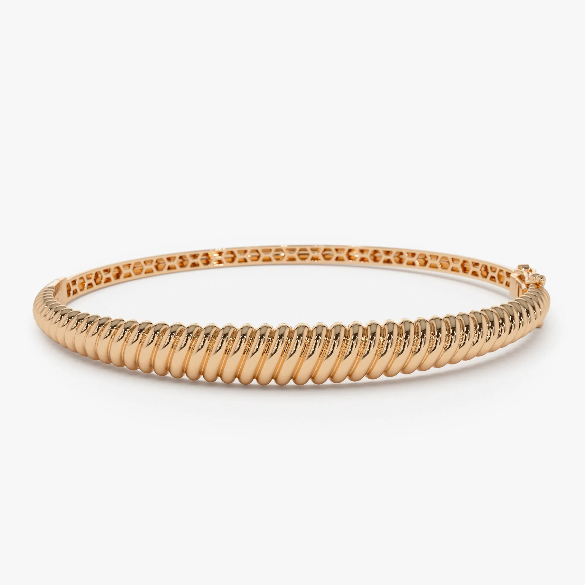 14K Gold Twist Bangle Bracelet
