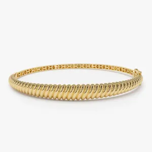 14K Gold Twist Bangle Bracelet