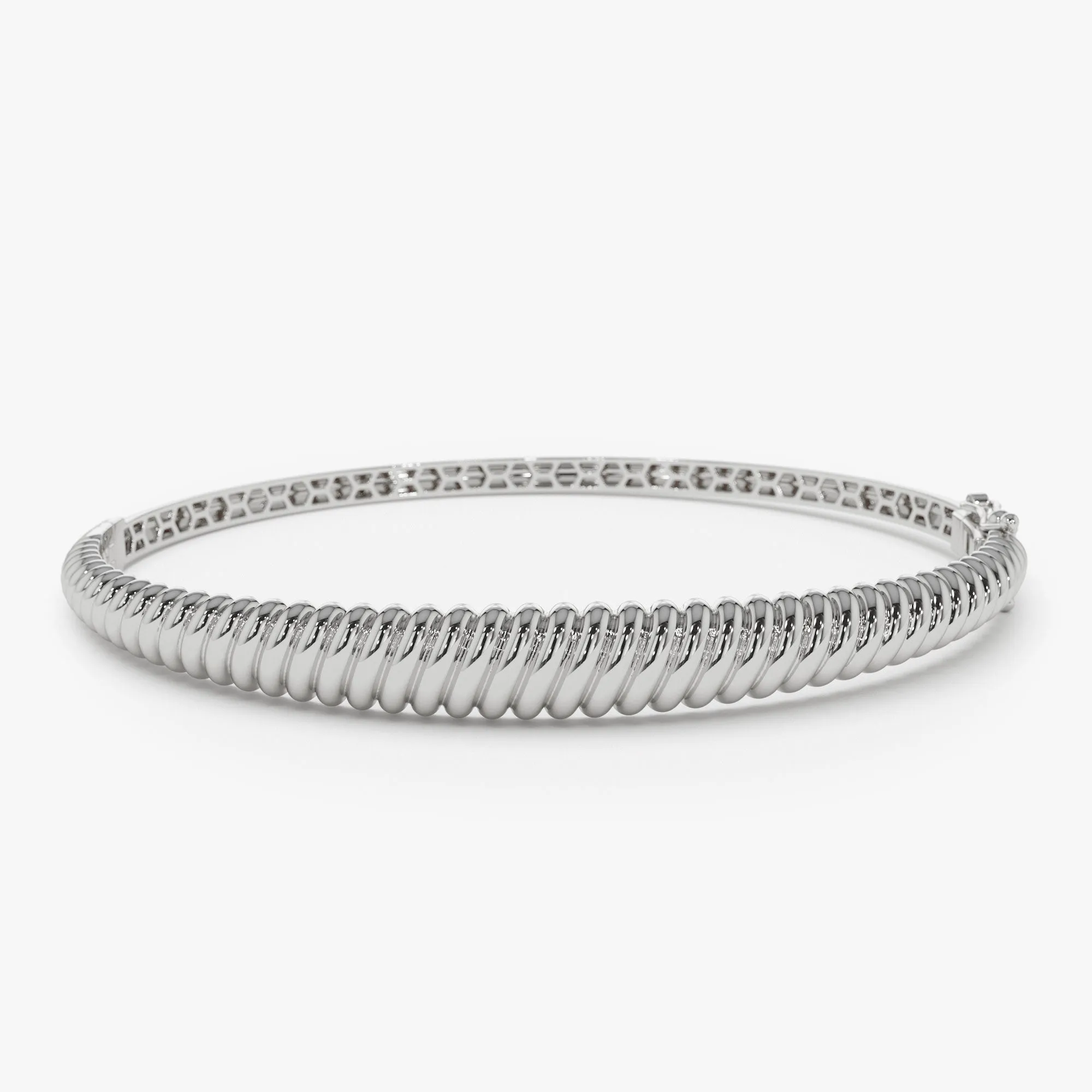 14K Gold Twist Bangle Bracelet