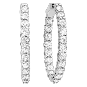 14K Oval In-Out Earring 2ctw