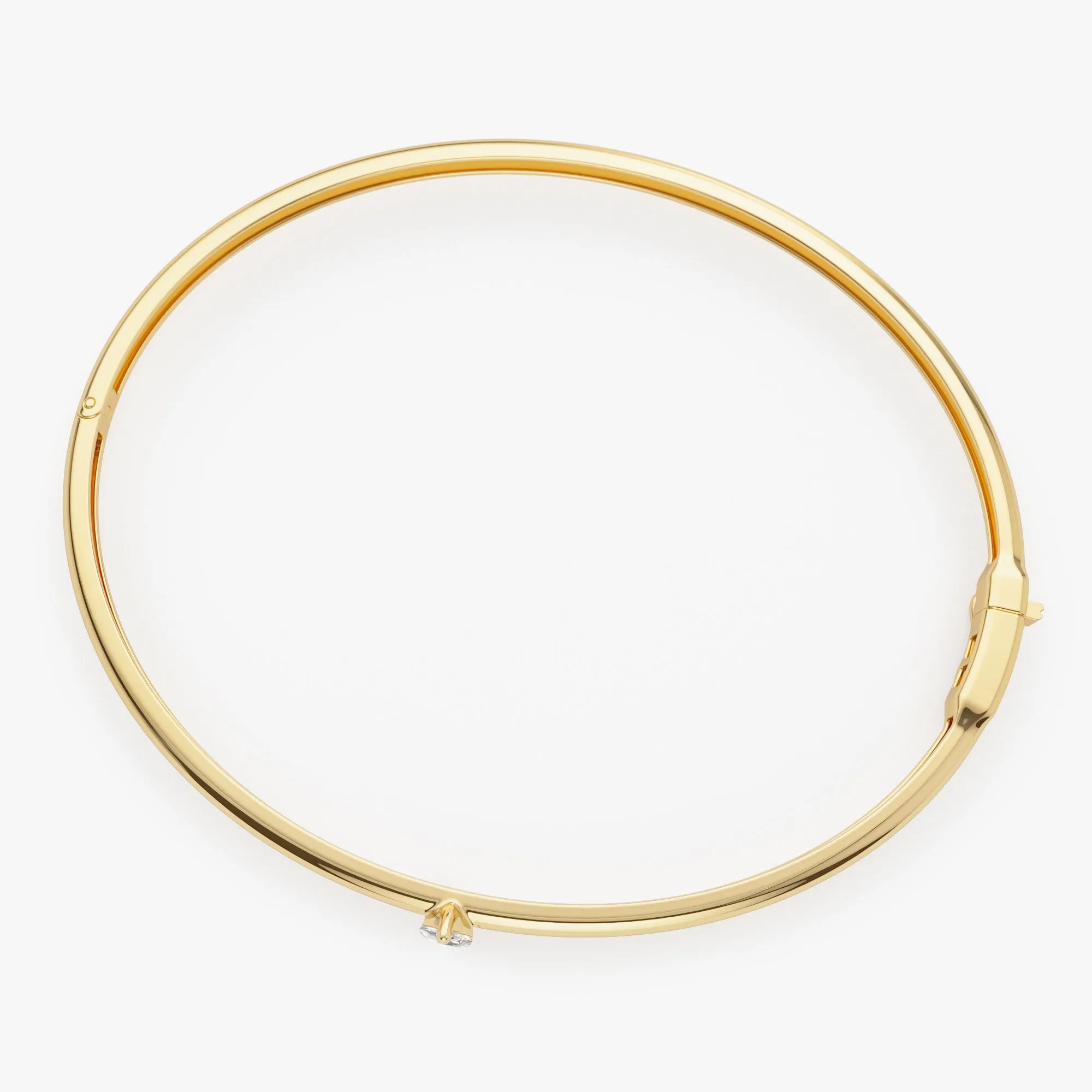 14K Pear Shape Diamond Solitare Bangle