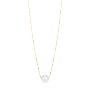 14K Pearl Necklace Solitaire