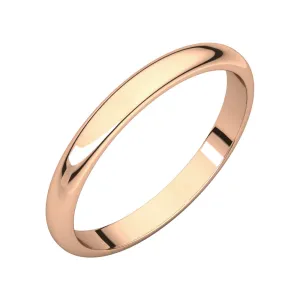 14k Rose Gold 2.5mm Half Round Band, Size 4