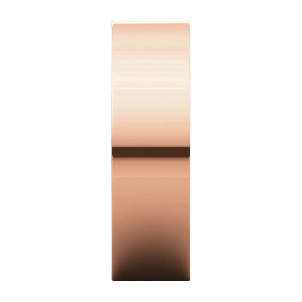 14k Rose Gold 6mm Flat Band, Size 6