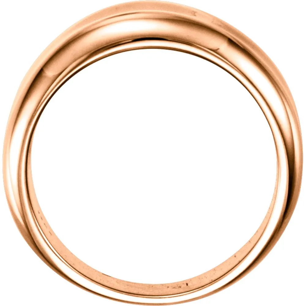 14k Rose Gold Concave Ring, Size 7