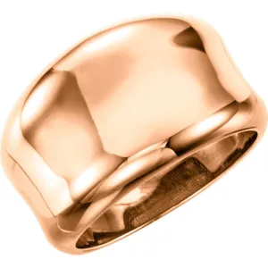 14k Rose Gold Concave Ring, Size 7