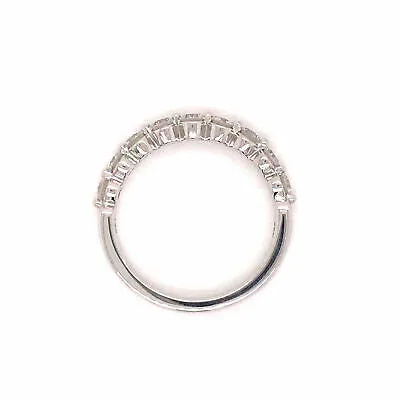 14K Round Diamond Halfway Eternity Band White Gold