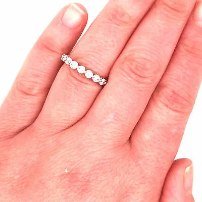 14K Round Diamond Halfway Eternity Band White Gold