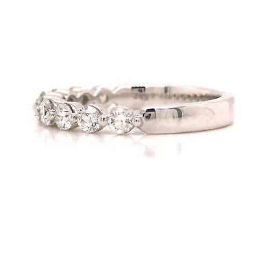 14K Round Diamond Halfway Eternity Band White Gold