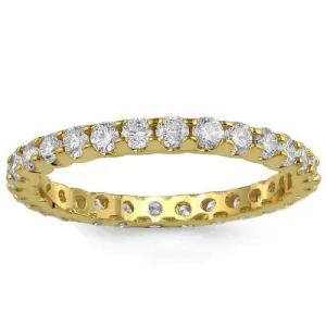14K Solid Yellow Gold Womens Diamond Wedding Ring Band 1.10 Ctw
