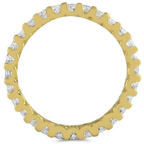 14K Solid Yellow Gold Womens Diamond Wedding Ring Band 1.10 Ctw