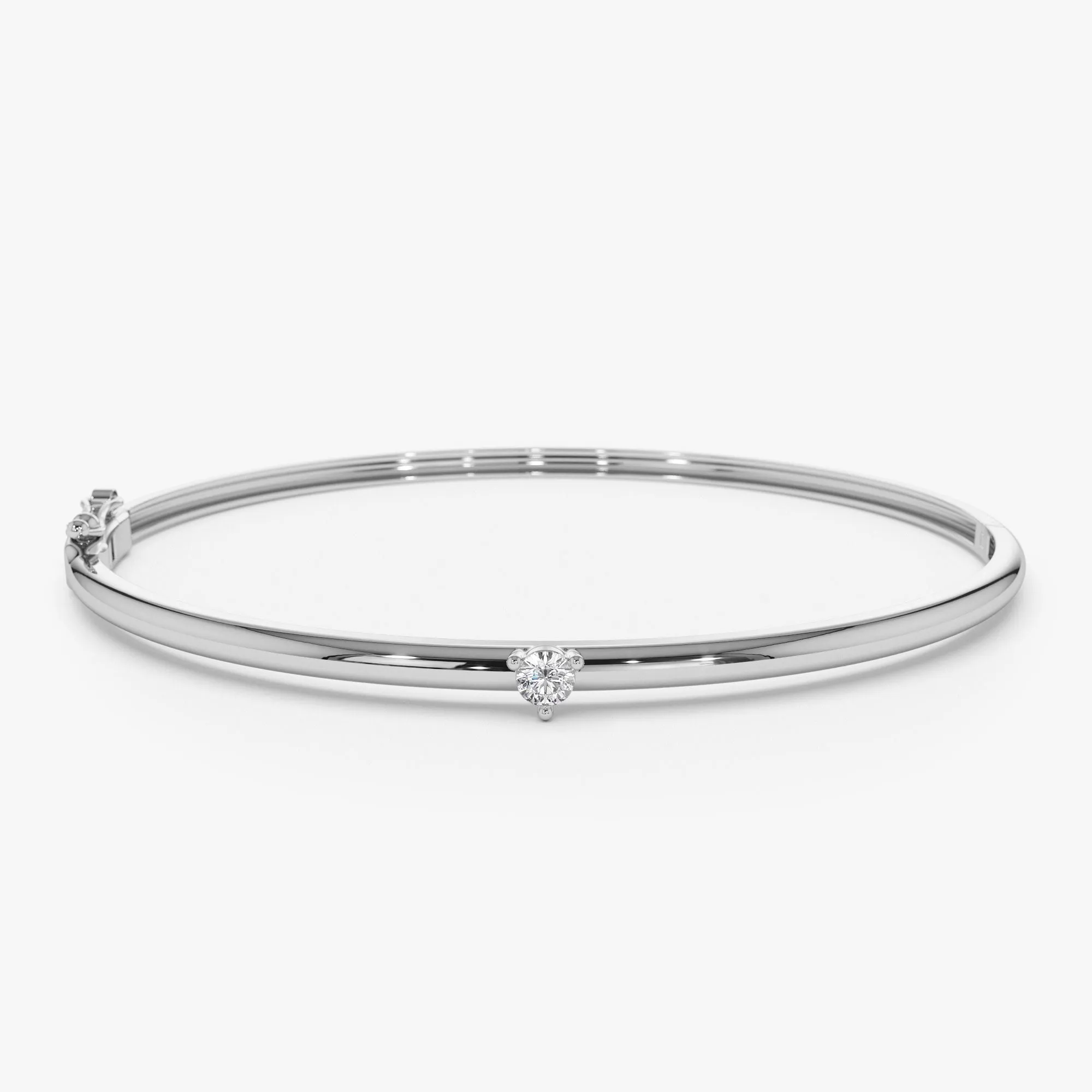 14k Solitaire Diamond Bangle Bracelet 0.10 - 0.30 ctw