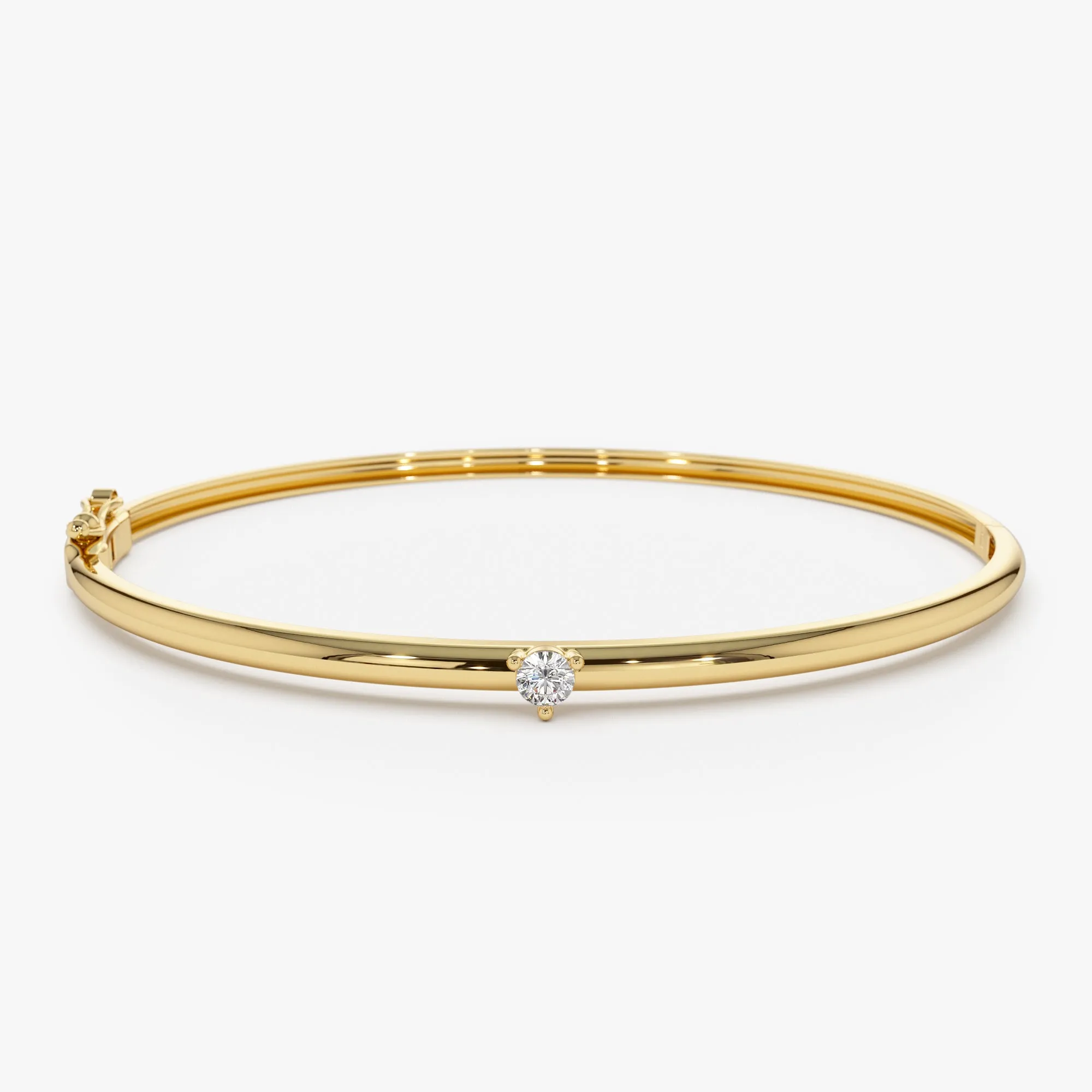 14k Solitaire Diamond Bangle Bracelet 0.10 - 0.30 ctw