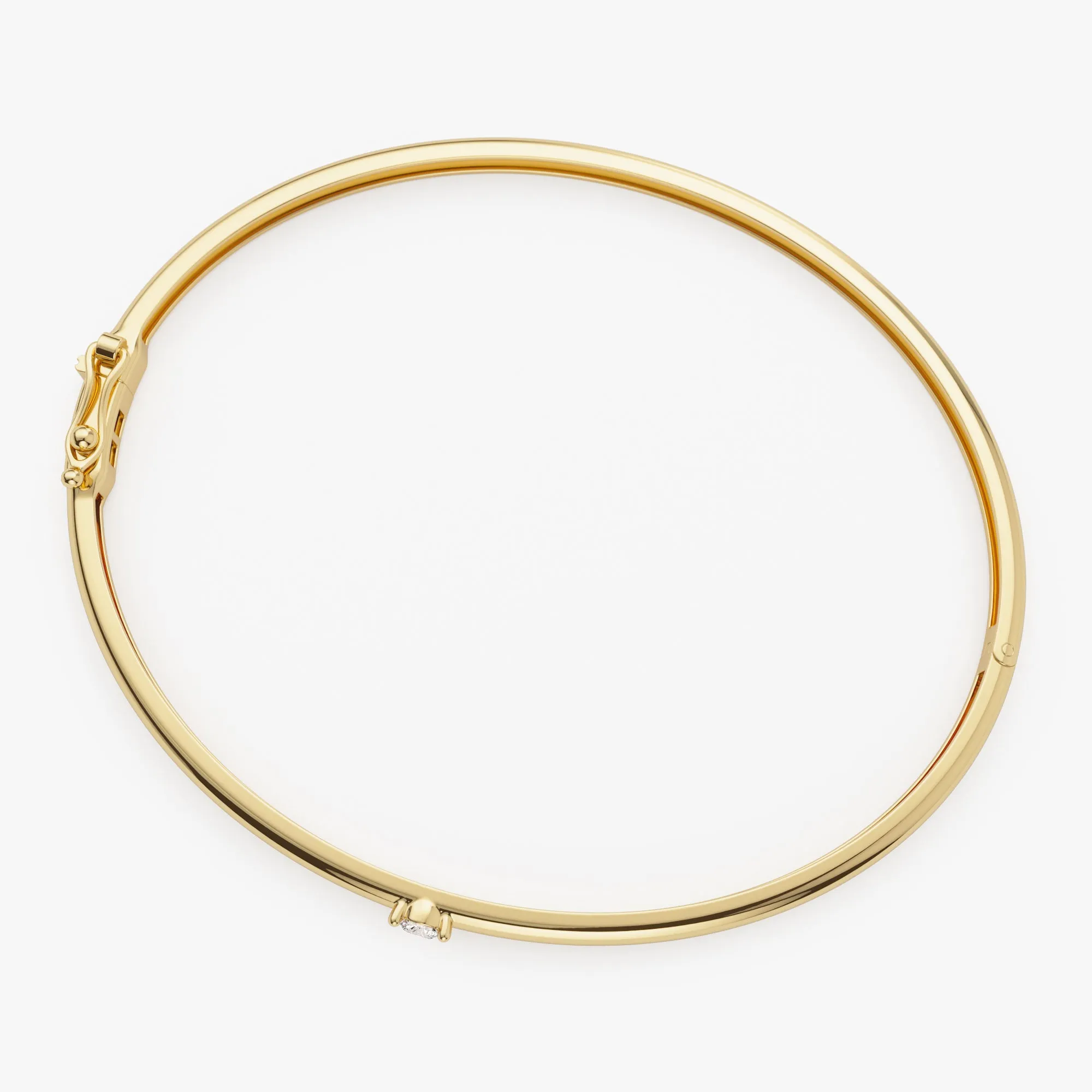14k Solitaire Diamond Bangle Bracelet 0.10 - 0.30 ctw