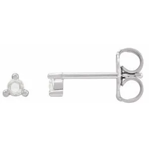 14K White 1/3 CTW Rose-Cut Natural Diamond Earrings