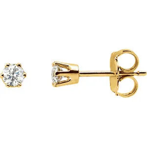 14K White 1/4 CT Diamond Earring