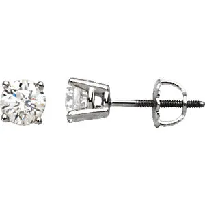 14K White 4 mm=1/2 CTW Diamond Earrings