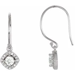 14K White 5/8 CTW Diamond Earrings