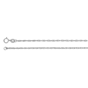 14k White Gold 1.75mm Solid Rope 7" Chain