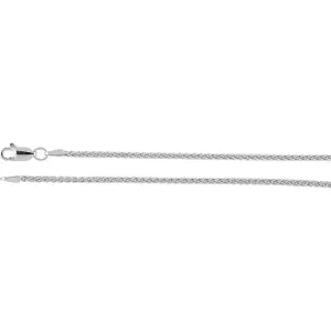 14k White Gold 1.8mm Wheat 7" Chain