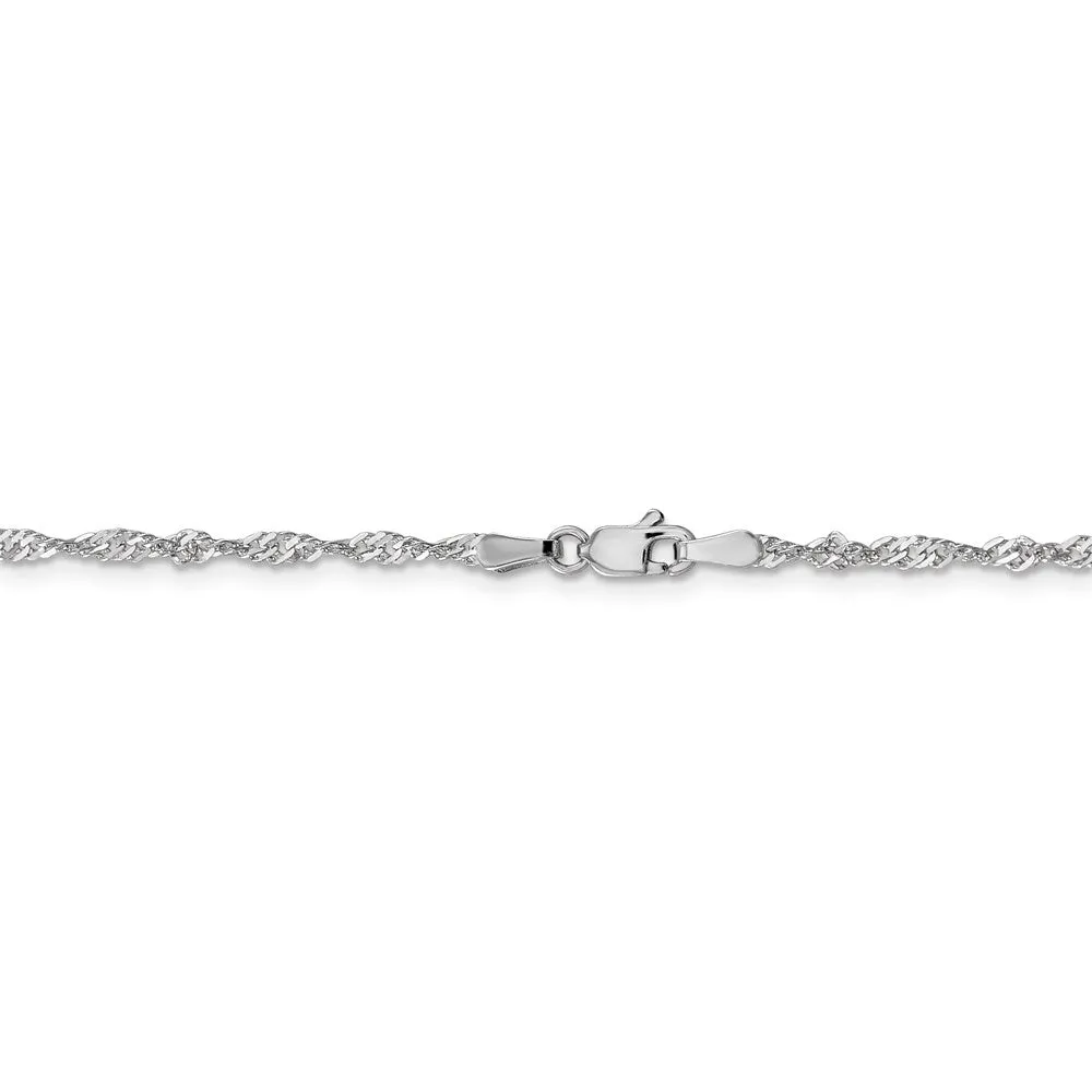 14k White Gold 2.0mm Singapore Chain