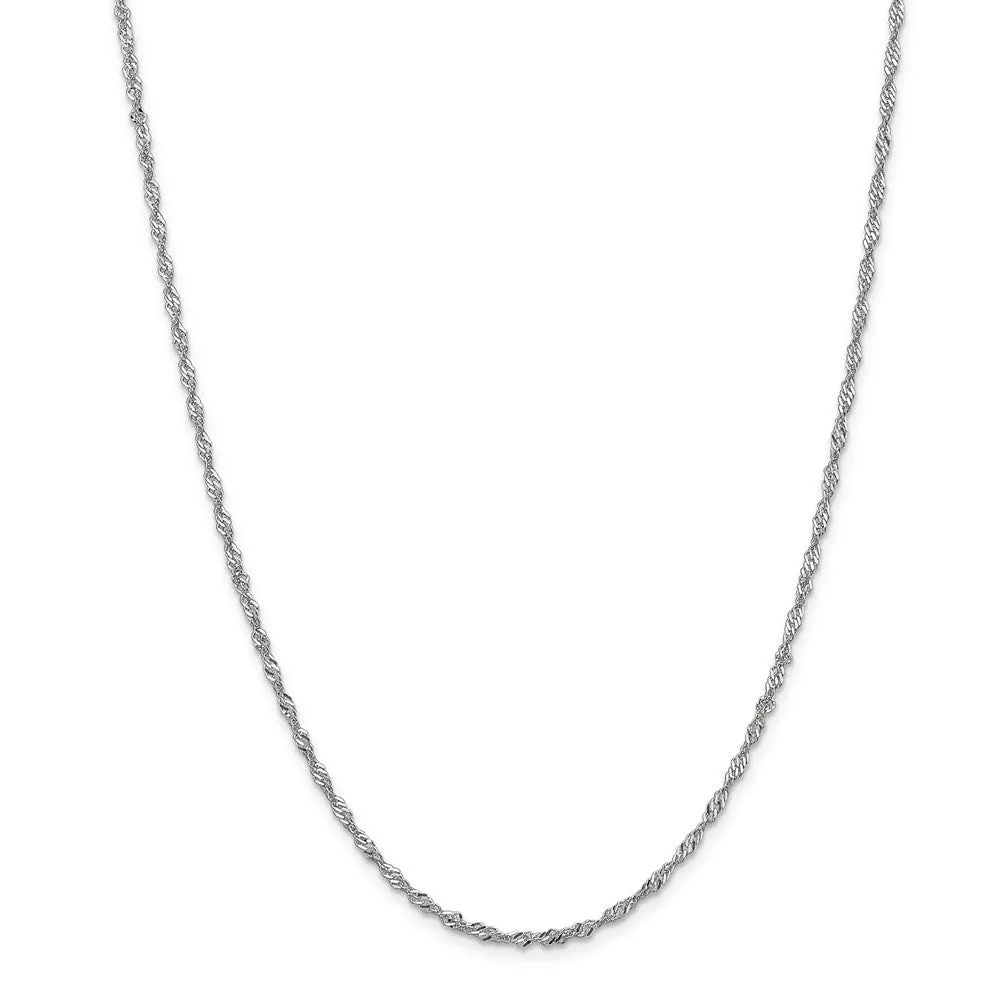 14k White Gold 2.0mm Singapore Chain