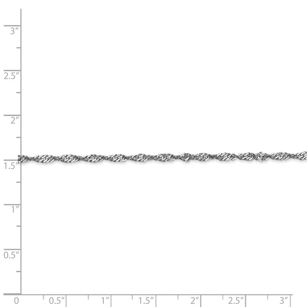 14k White Gold 2.0mm Singapore Chain