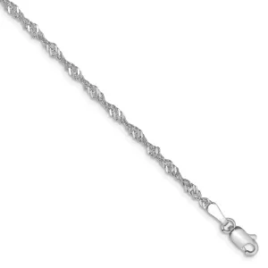 14k White Gold 2.0mm Singapore Chain