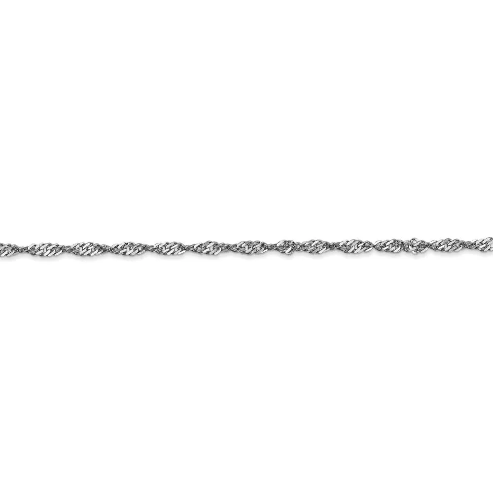 14k White Gold 2.0mm Singapore Chain
