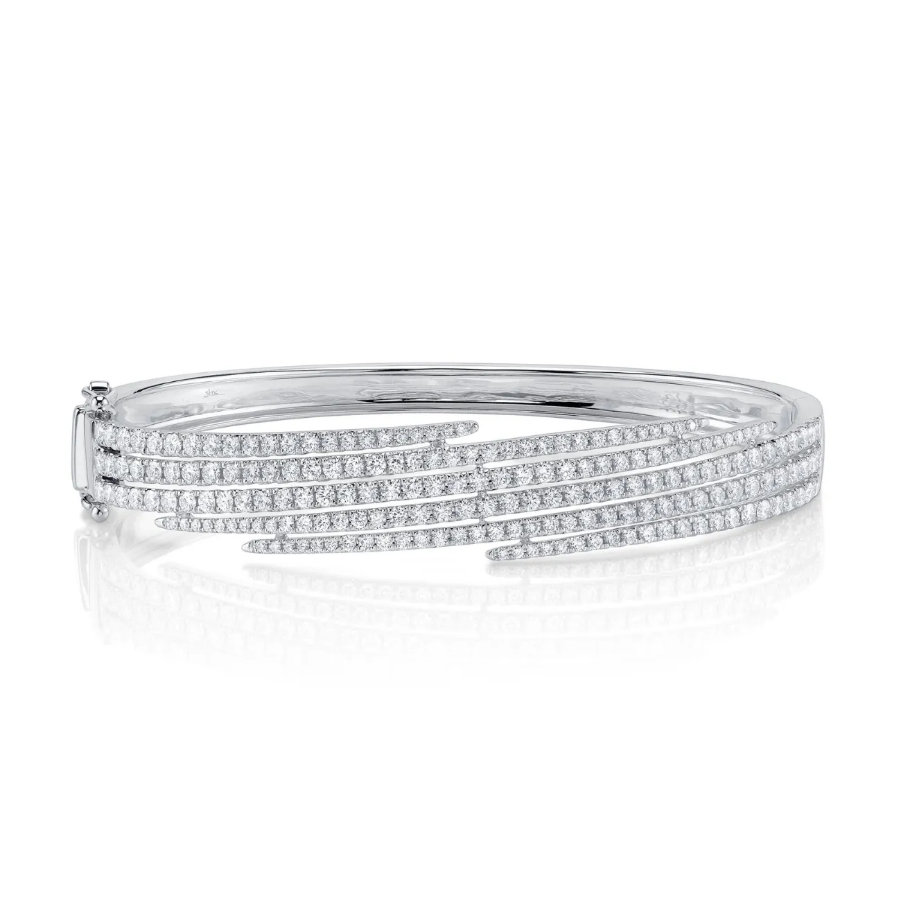 14K White Gold 2.58 ct Diamond Bangle Bracelet