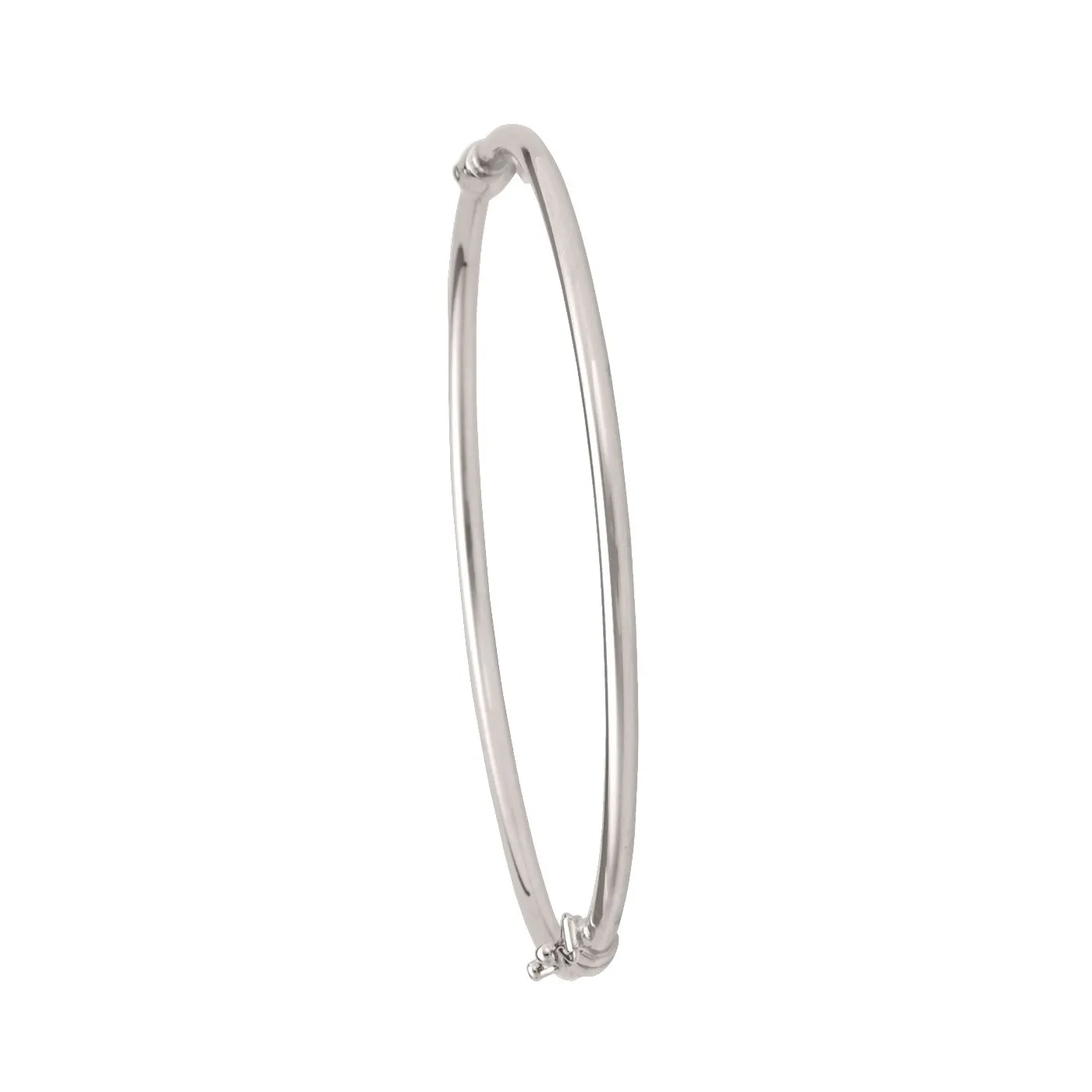14K White Gold (3mm) Hinged Bangle