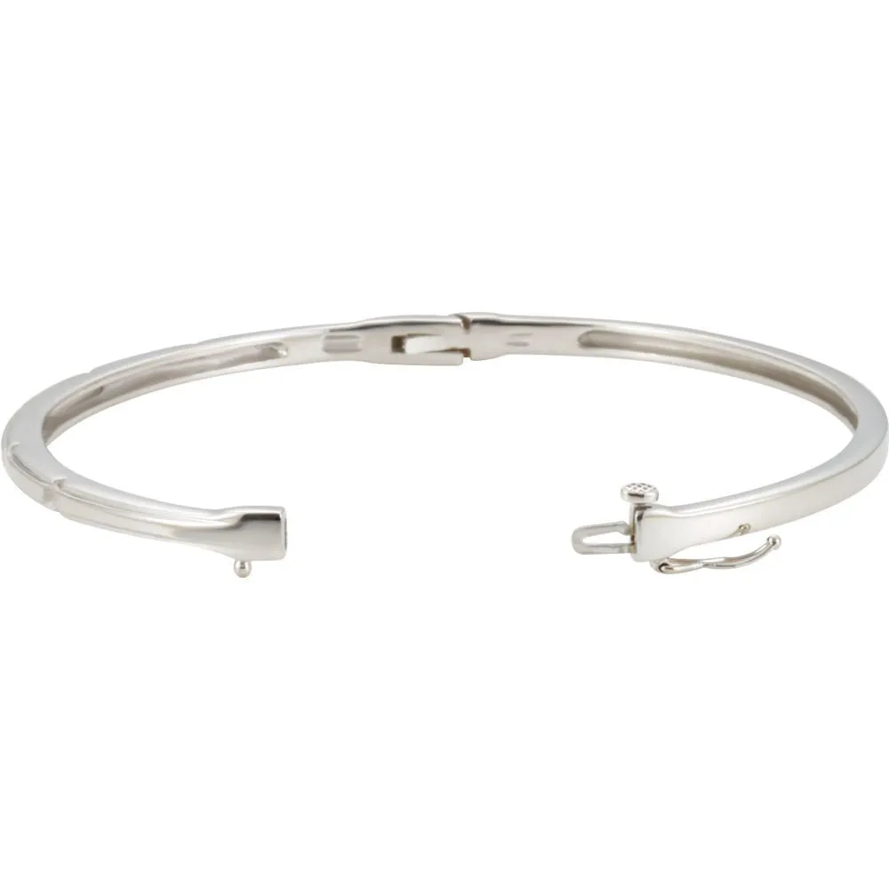 14k White Gold Diamond Bangle Bracelet