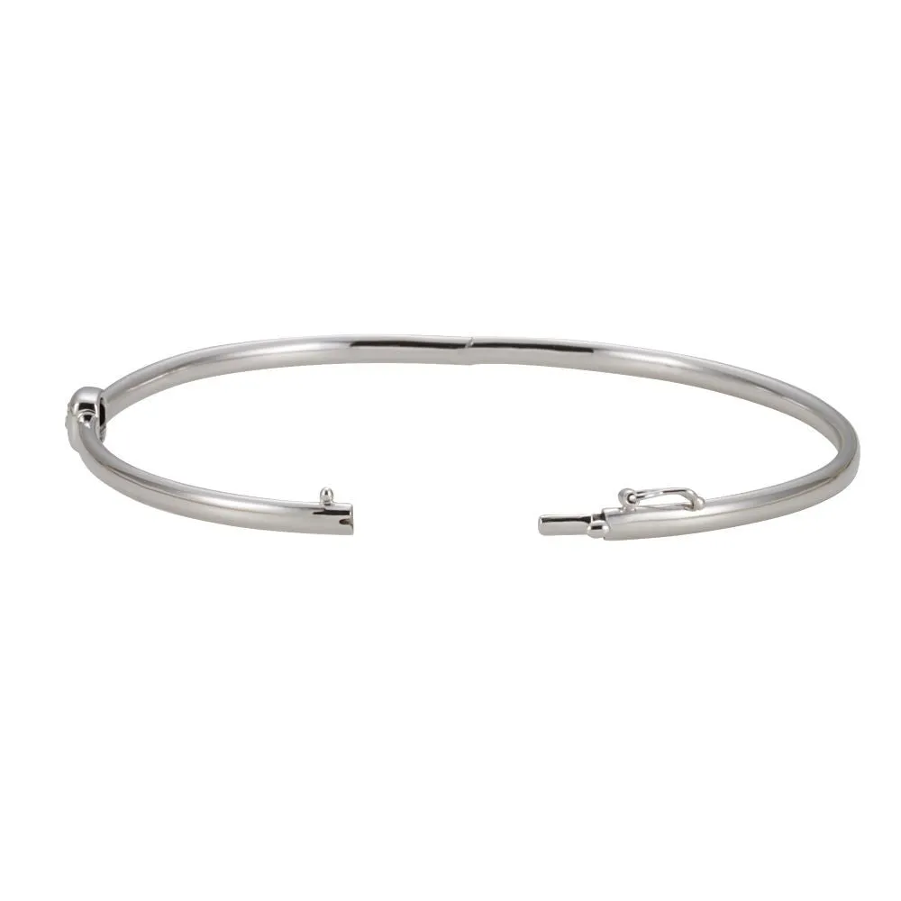 14k White Gold Diamond Bangle Bracelet