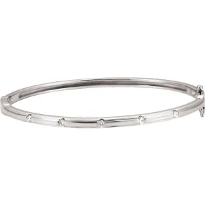 14k White Gold Diamond Bangle Bracelet