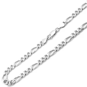 14K White Gold Men's 2.5MM Figaro Chain